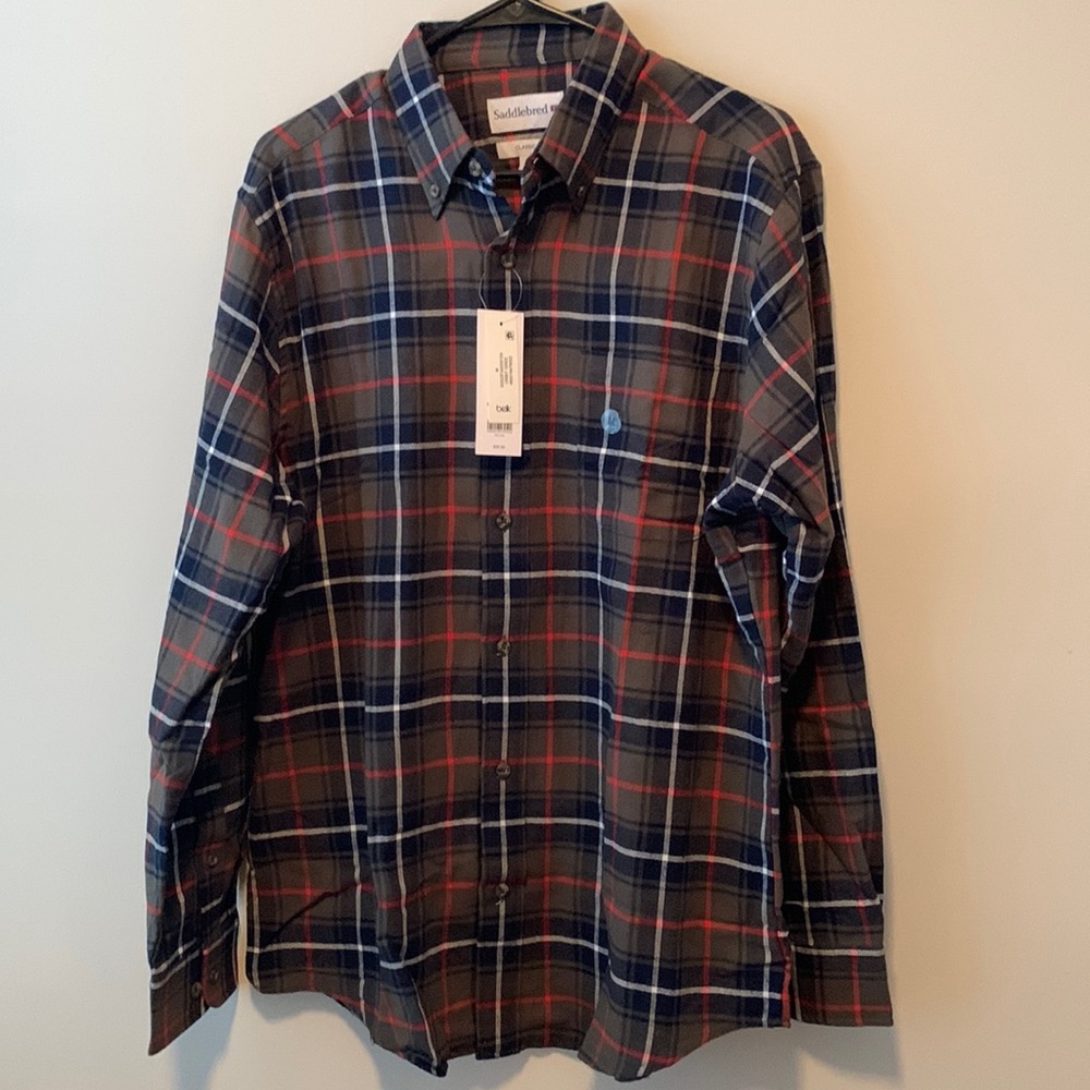 Saddlebred®
Long Sleeve Flannel Plaid Button Up Shirt